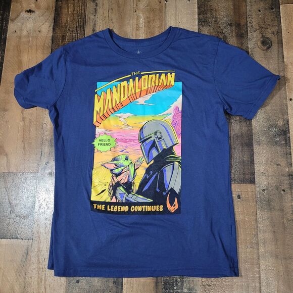Disney Mandalorian the Legend Continues “Hello Friend” T-Shirt‎ Men’s Small - Picture 1 of 10